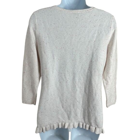 Talbots Pullover Sweater Speckled Sweater Sz Small Pastels 3/4 Sleeve New - Picture 7 of 8